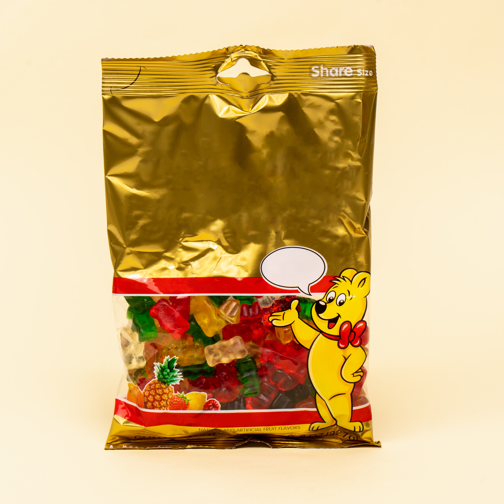 A bag gummy bears with no words